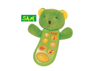 Detský telefón – Medvedík SAM, zelený Detský telefón - Medvedík SAM