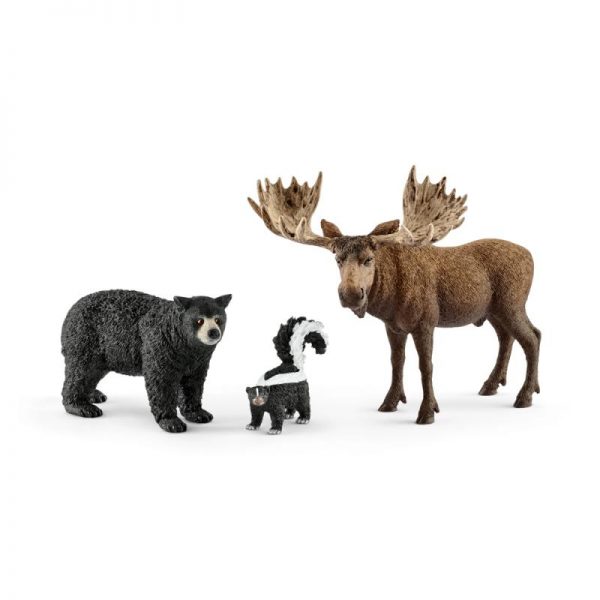 Set modelov zvieratiek - lesné zvieratká severnej Ameriky