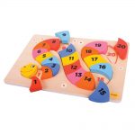 Drevené puzzle Had s číslami Bigjigs Toys