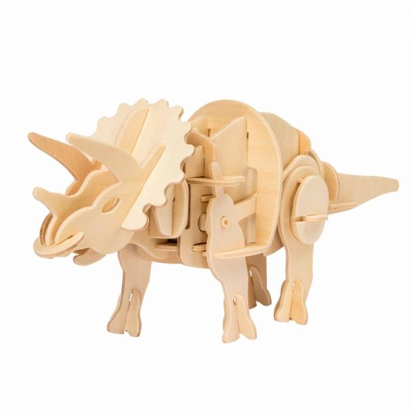 Drevená stavebnica - Triceratops - robotická hračka