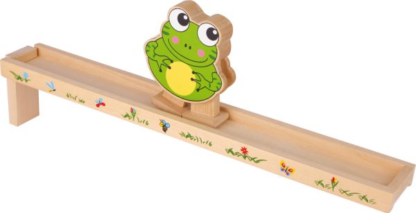 Drevená hračka „Žabka na rampe“