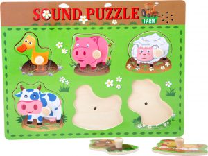 Drevené puzzle „Zvieratká so zvukmi“ Drevené puzzle „Zvieratká so zvukmi“