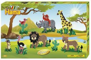 Zažehľovacie korálky MIDI veľká darčeková sada Safari - Hama Velka darcekova sada koralky Hama Safari 5000 ks