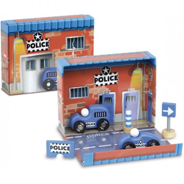 Zábavná hračka Box s autami - polícia Vilac V2365