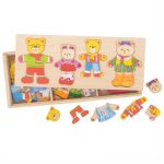 Drevené obliekacie puzzle Medvedia rodinka Bigjigs Toys