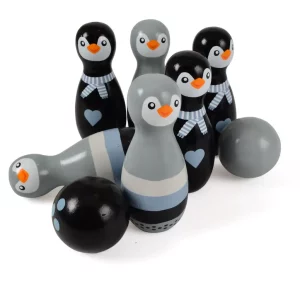Drevené kužeľky bowling tučniak Magni