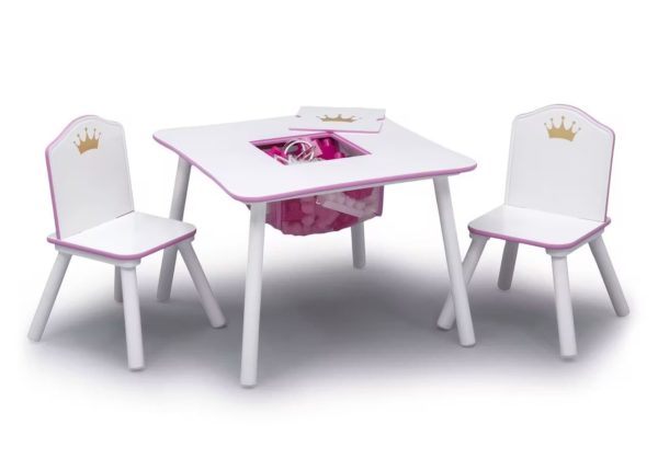 Drevený stôl s úložným priestorom a 2 stoličkami Princezná